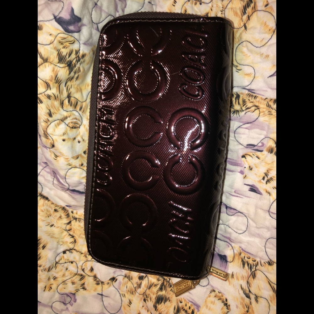 Coach double zipper wallet